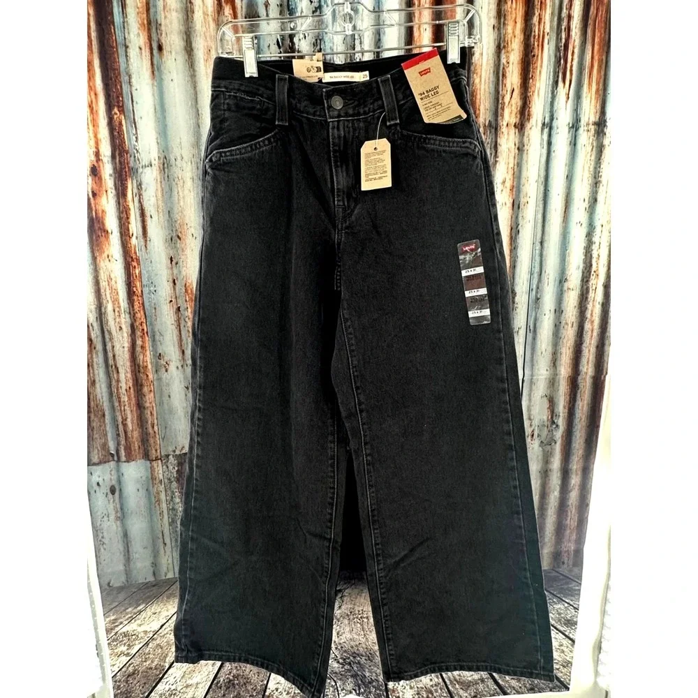 Levi's '94 Baggy Wide Leg Jeans 25 x 31 • NWT • Black Denim • Mid Rise - Picture 2 of 8